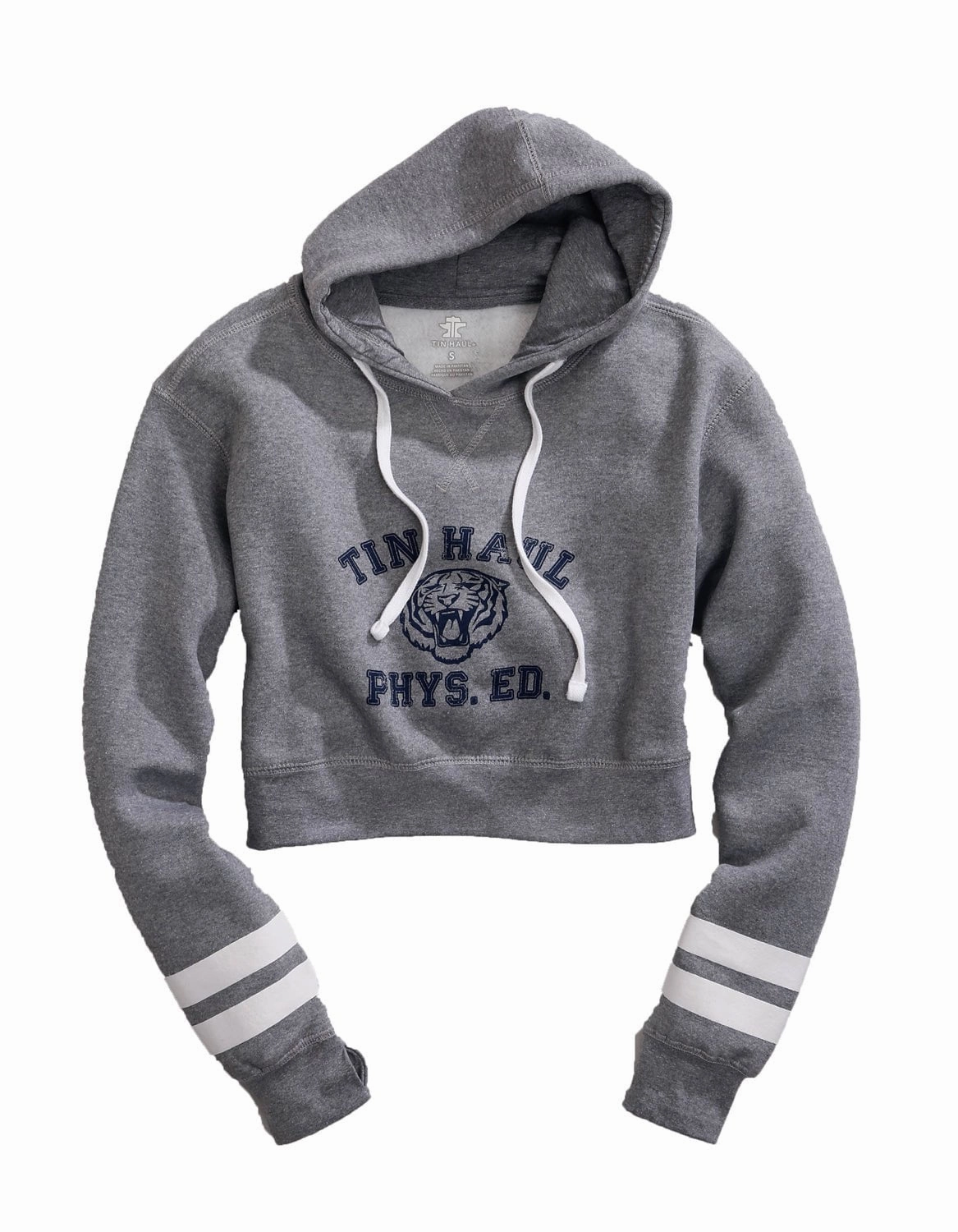 Soft Touch Tin Haul Womens Heather Grey Cotton Blend Tiger Phys Ed Hoodie