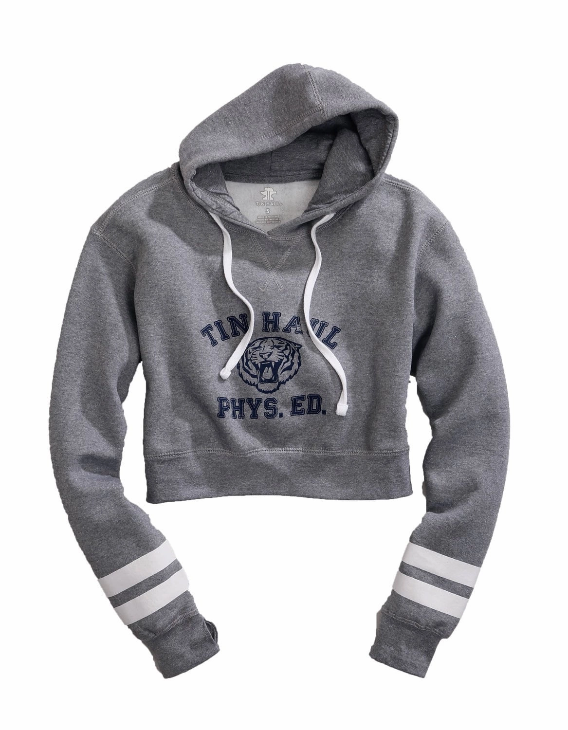 Versatile Layers Tin Haul Womens Heather Grey Cotton Blend Tiger Phys Ed Hoodie