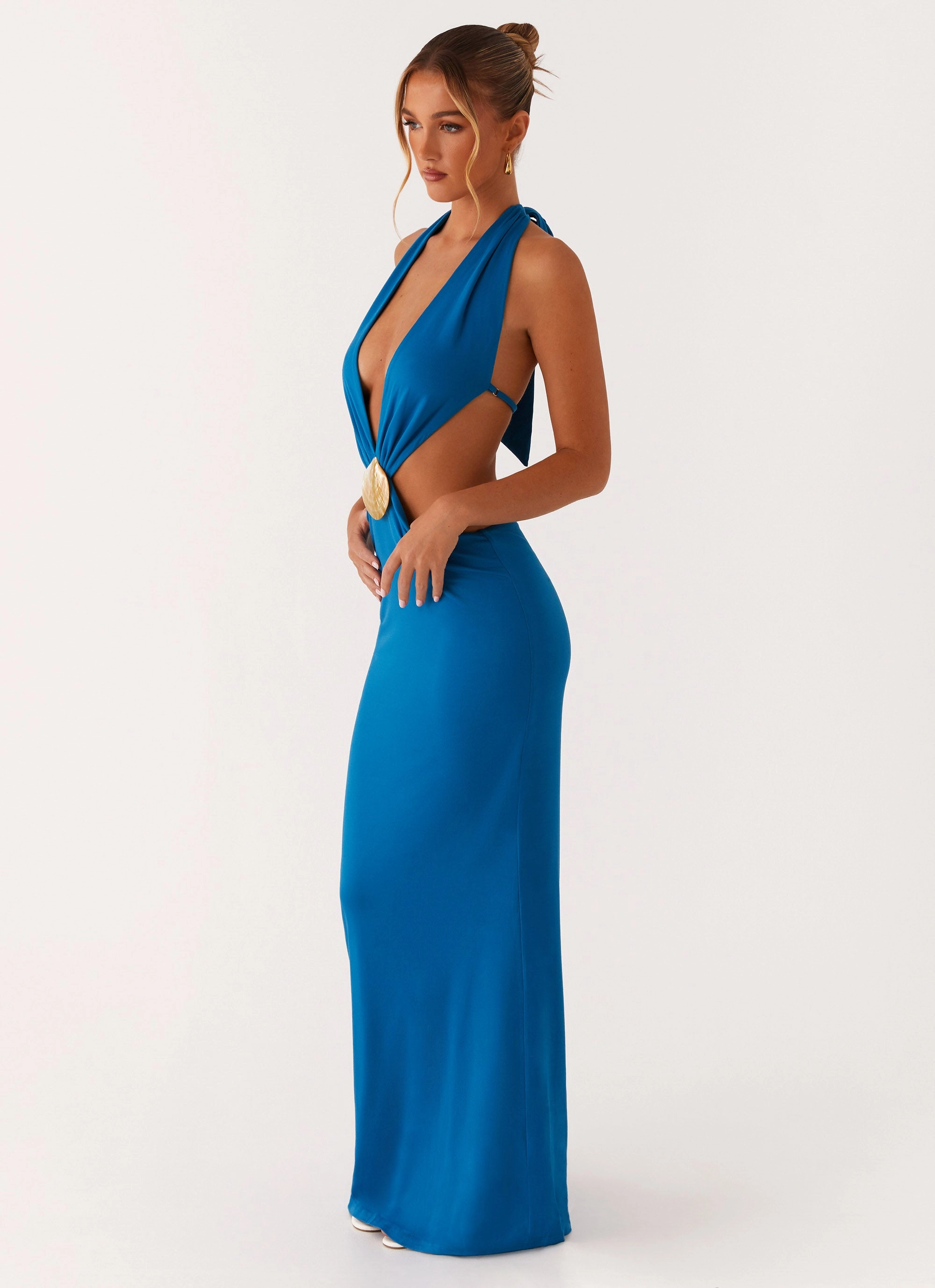 Flossy Maxi Dress - Royal Blue Stylish Appearance