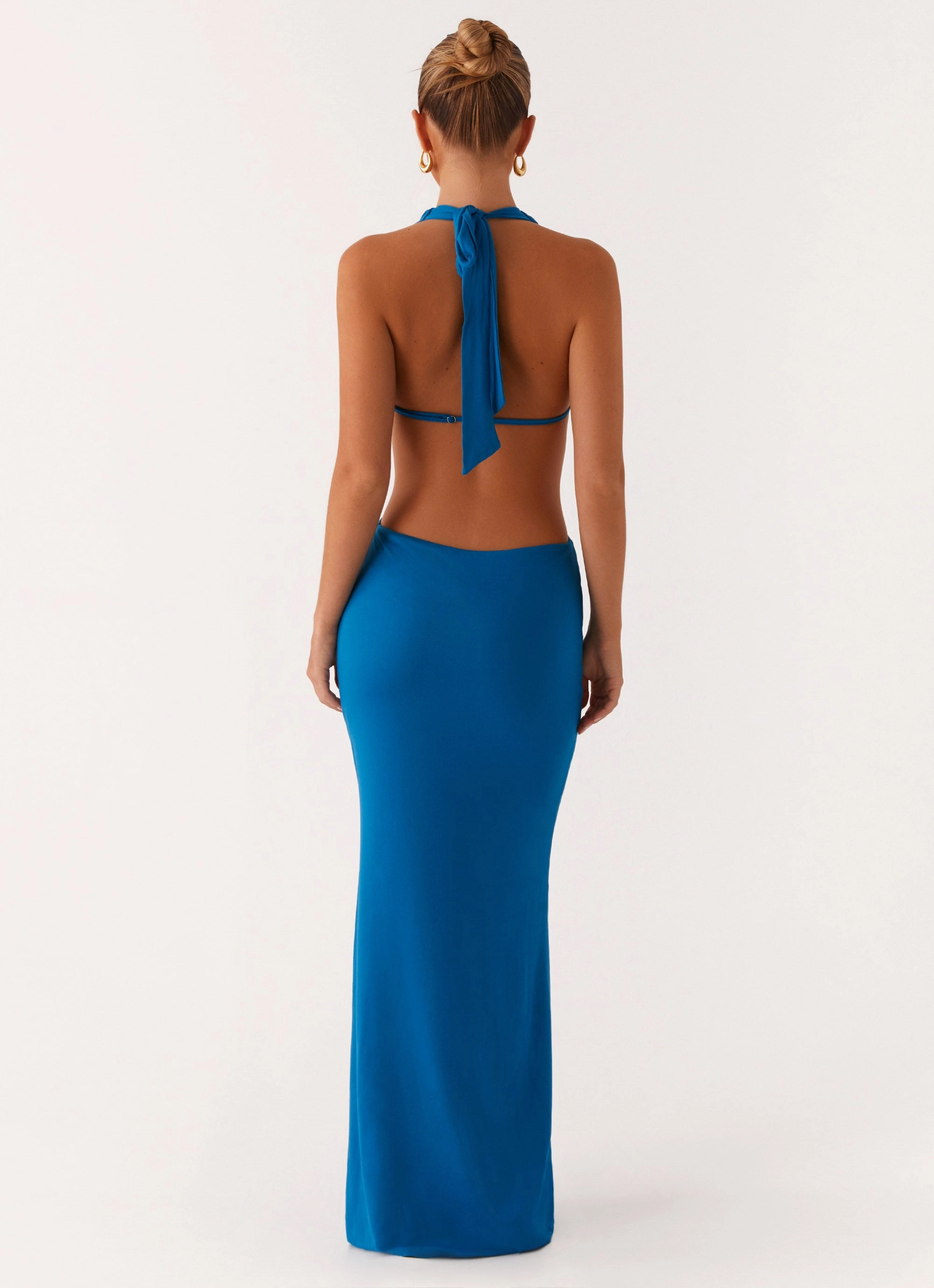 Flossy Maxi Dress - Royal Blue Back-Zip Dream Look
