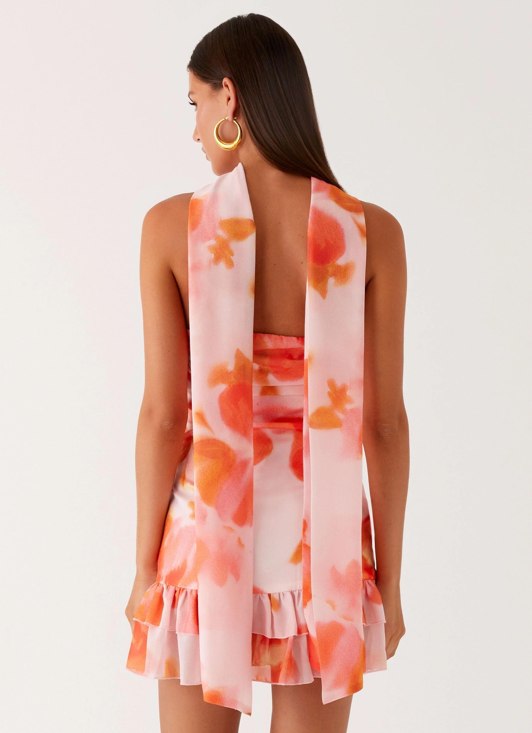 Manon Scarf Mini Dress - Blushing Blossom City Flow Night wear