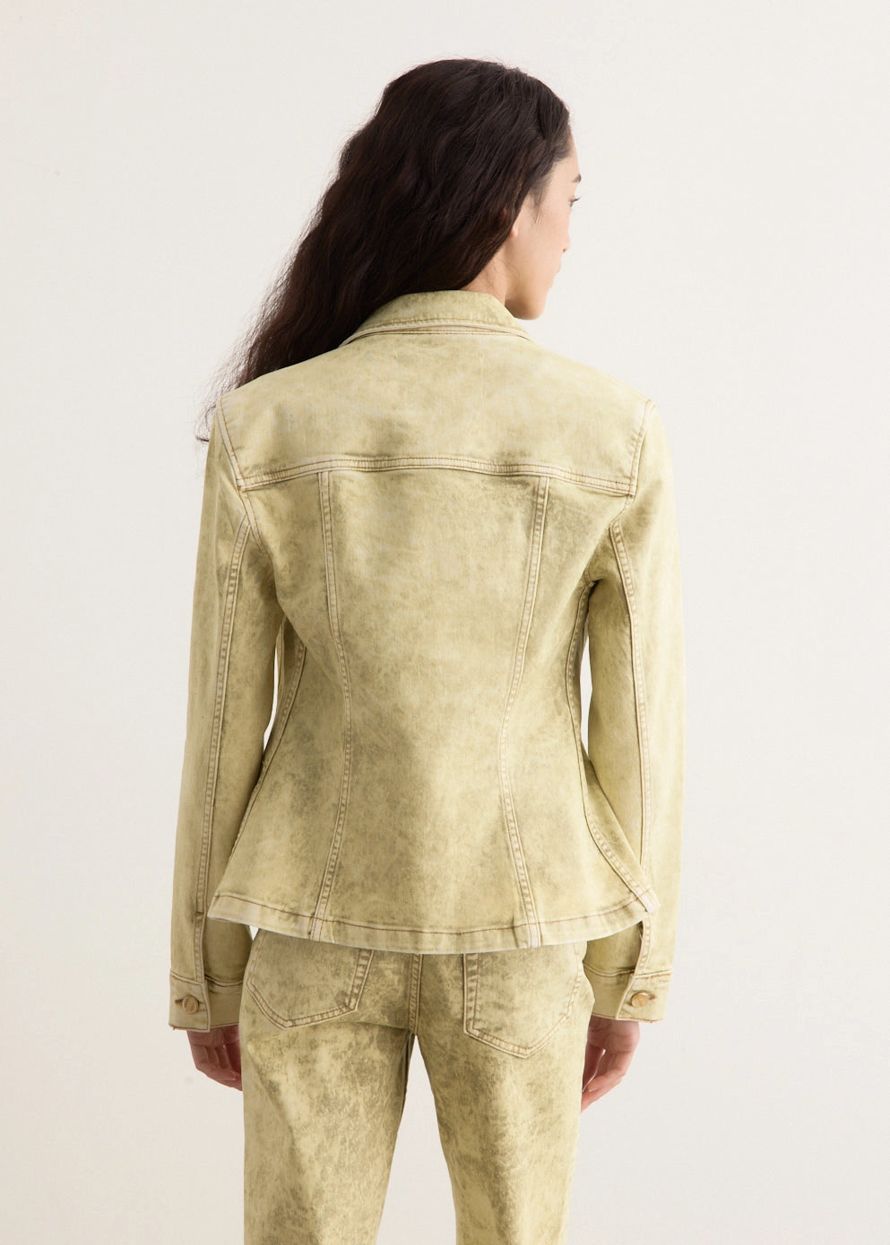 Light Reflectivity Trim Glove Friendly Cuff Design Foil Overdyed Denim Fitted Blazer