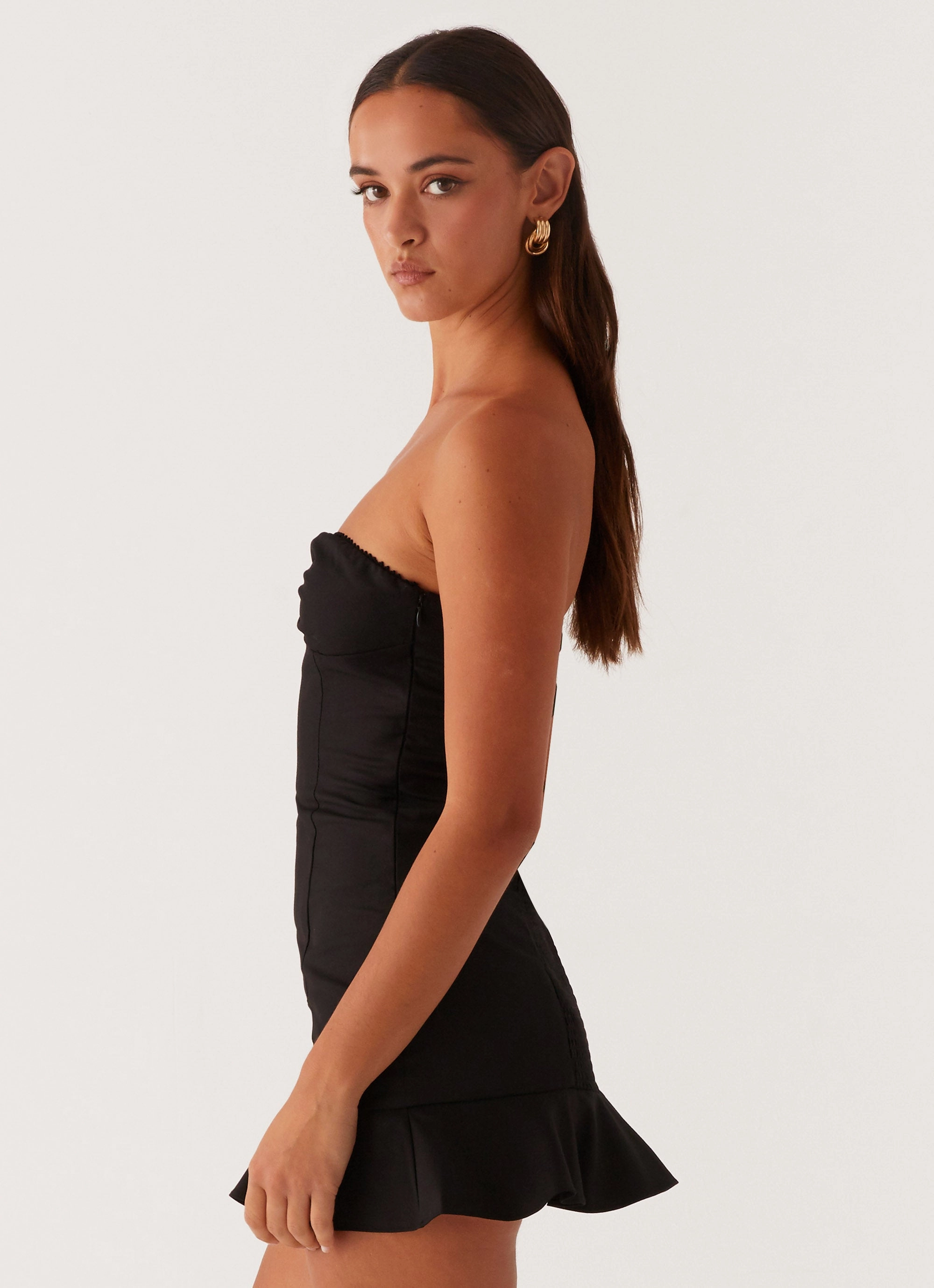 Modern Texture Delmi Bustier Mini Dress - Black