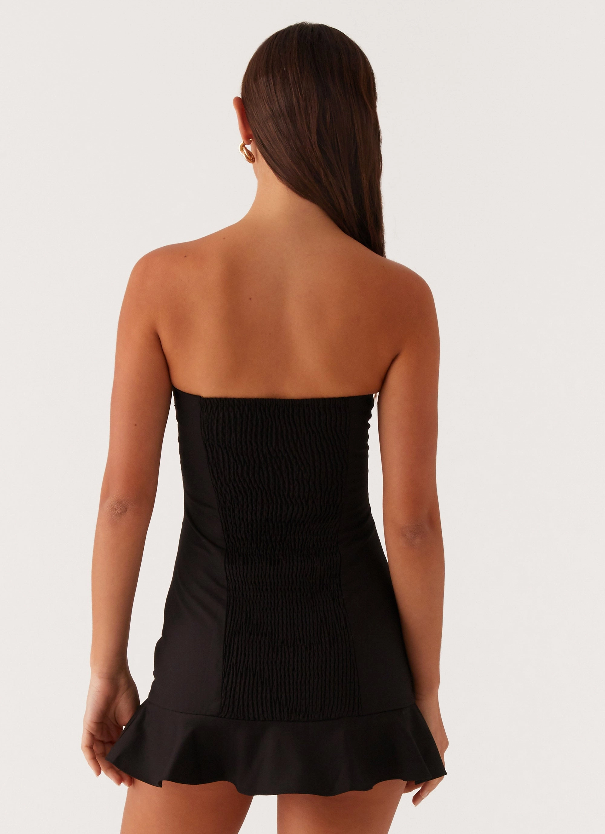 Delmi Bustier Mini Dress - Black Soft-touch daywear Trendy Layer