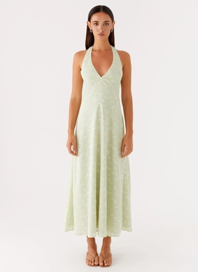Silky Surface Layered Design Francesca Midi Dress - Sage