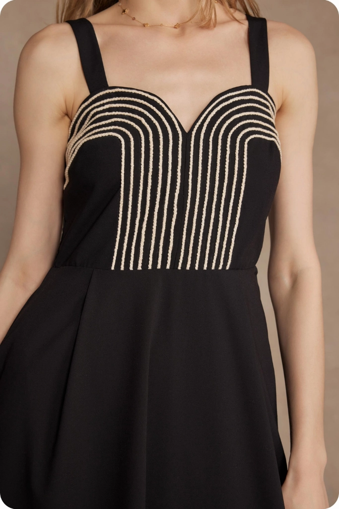 Functional Layer Francine Contrast Stitch Midi Dress