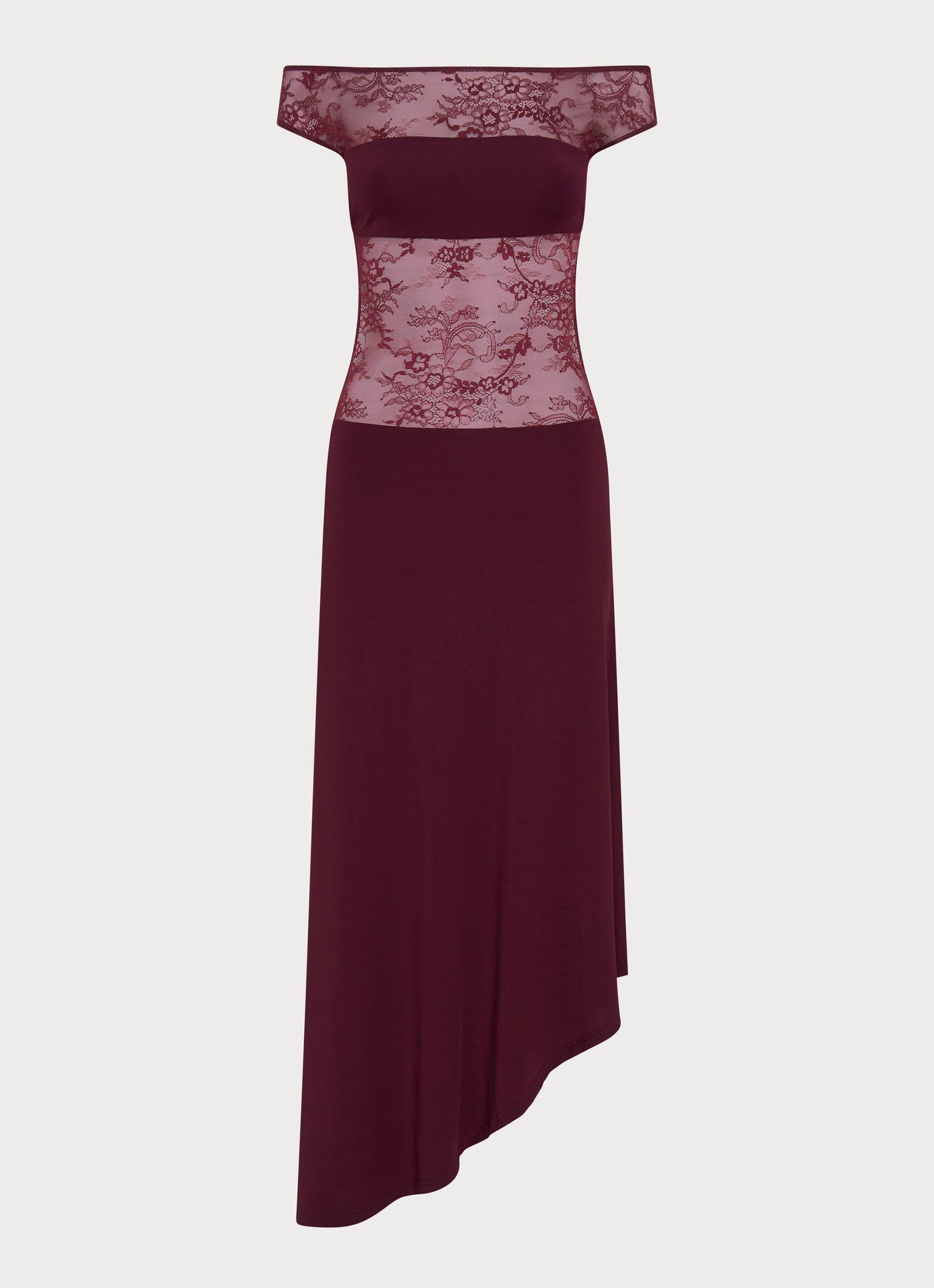 Francoise Lace Midi Dress - Burgundy Skin-friendly Minimal Curve