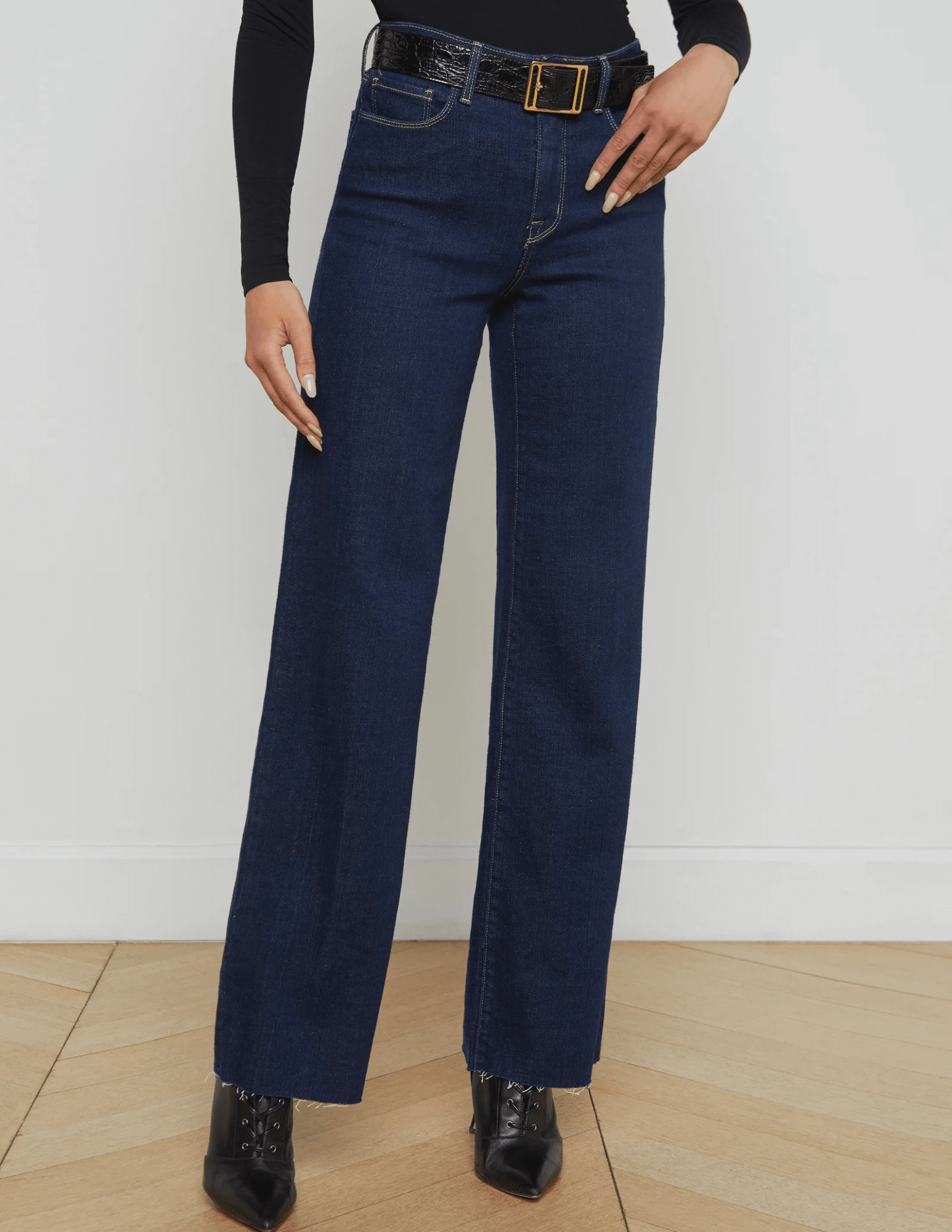 easy move LAGENCE Scottie High Rise Wide Leg Jeans in Koval
