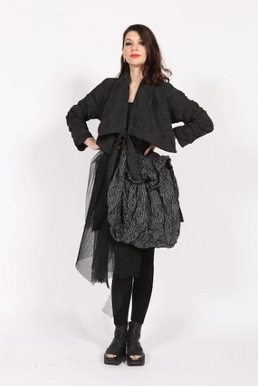 Layered Collar Design Tailored Cut Style Nojwow Jacket