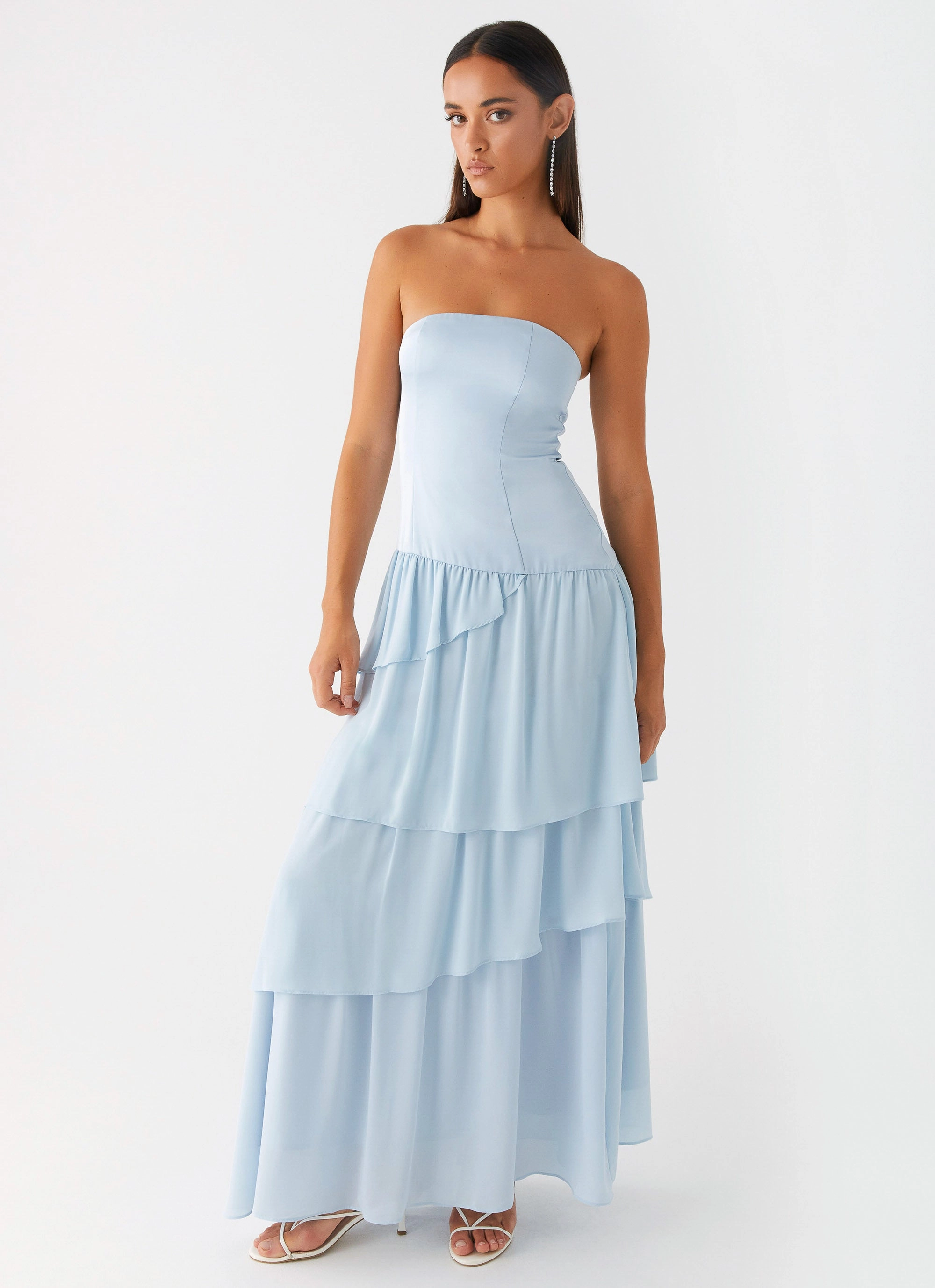 Our Story Maxi Dress - Pastel Blue Subtle Elegance Texture Mood