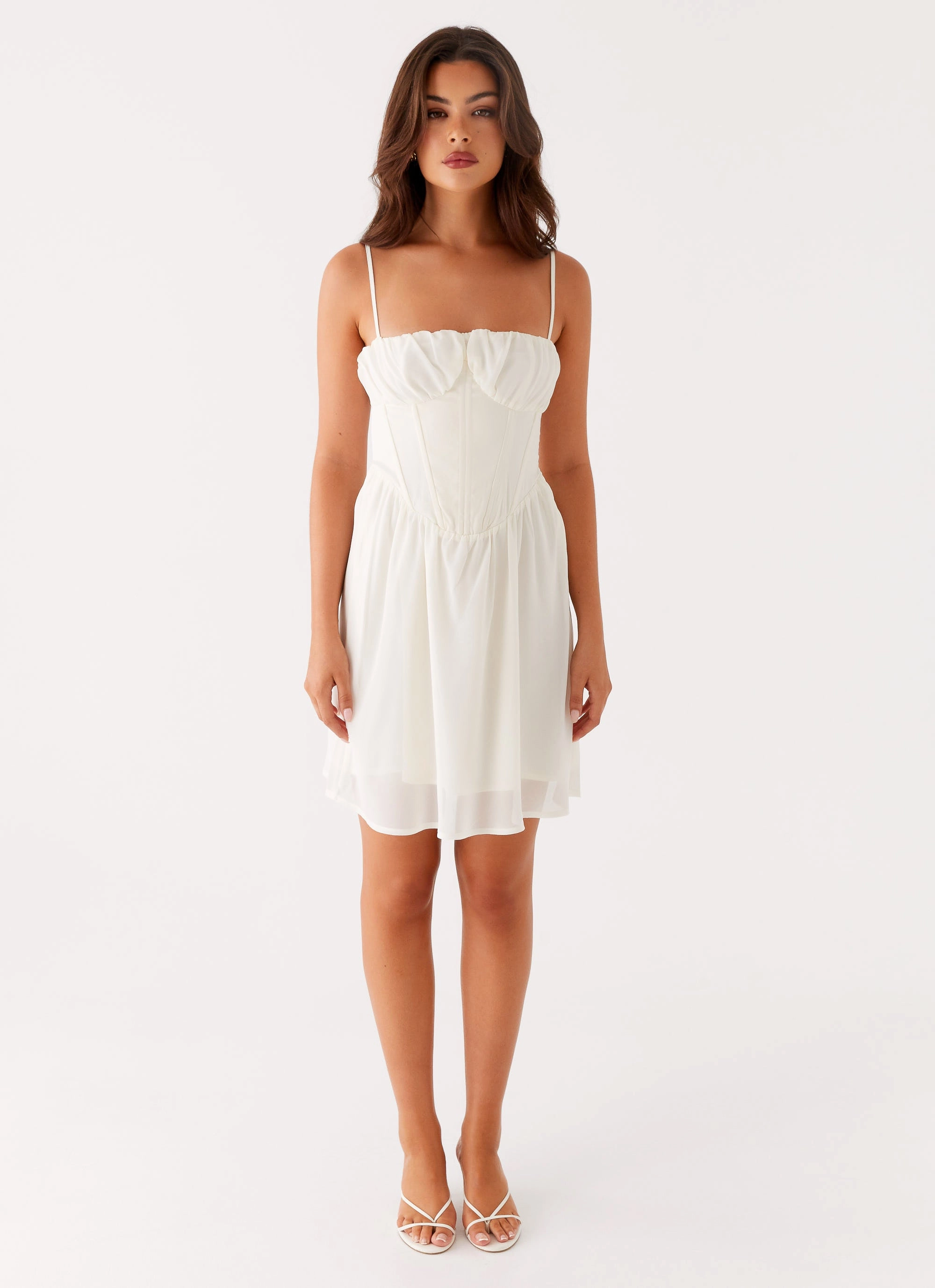 Frayed-Edge Harmony Mini Dress - Ivory