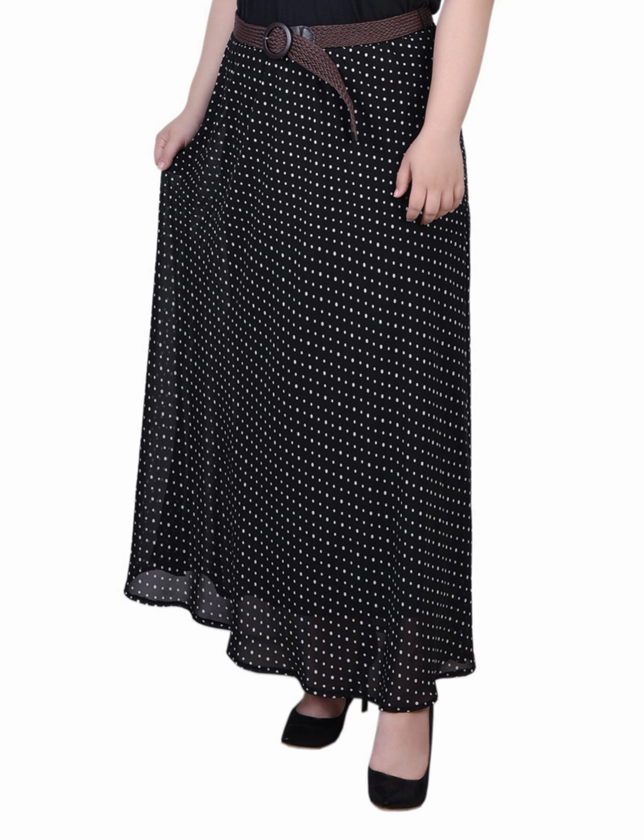 Plus Size Chiffon Maxi Skirt Comfort Mode