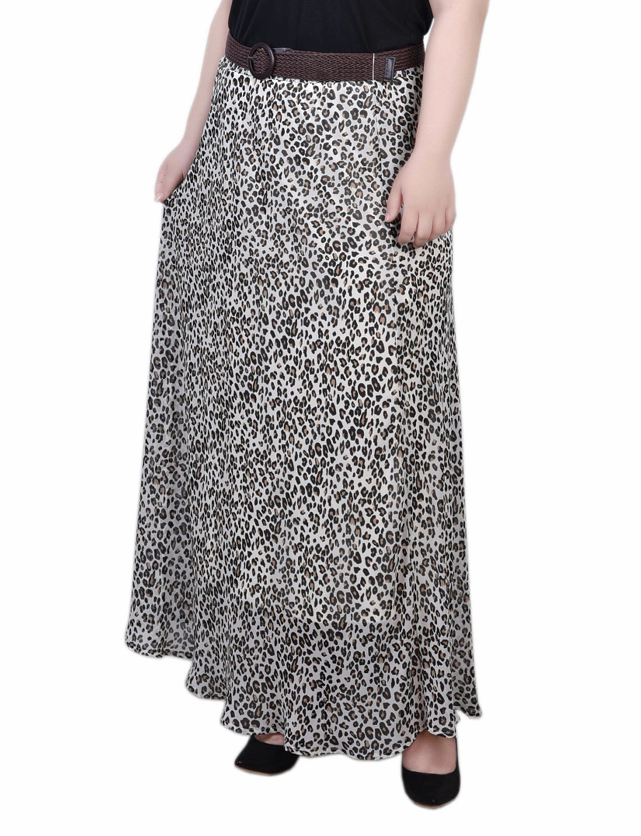 Plus Size Chiffon Maxi Skirt Classic Flow