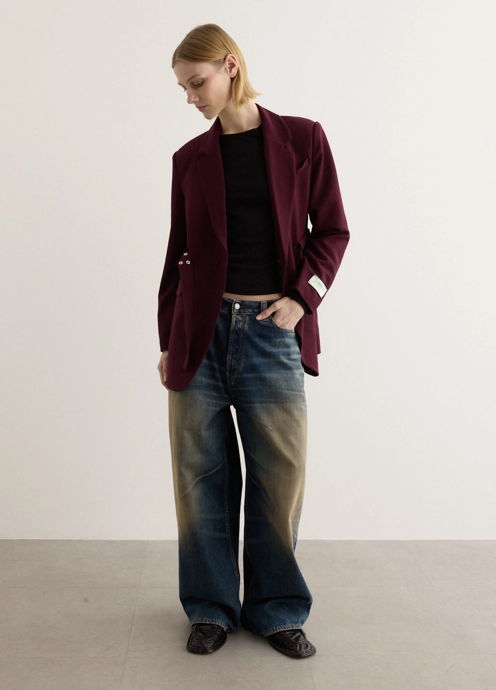 Layered Look Soft Lining Future Twill Suiting Blazer