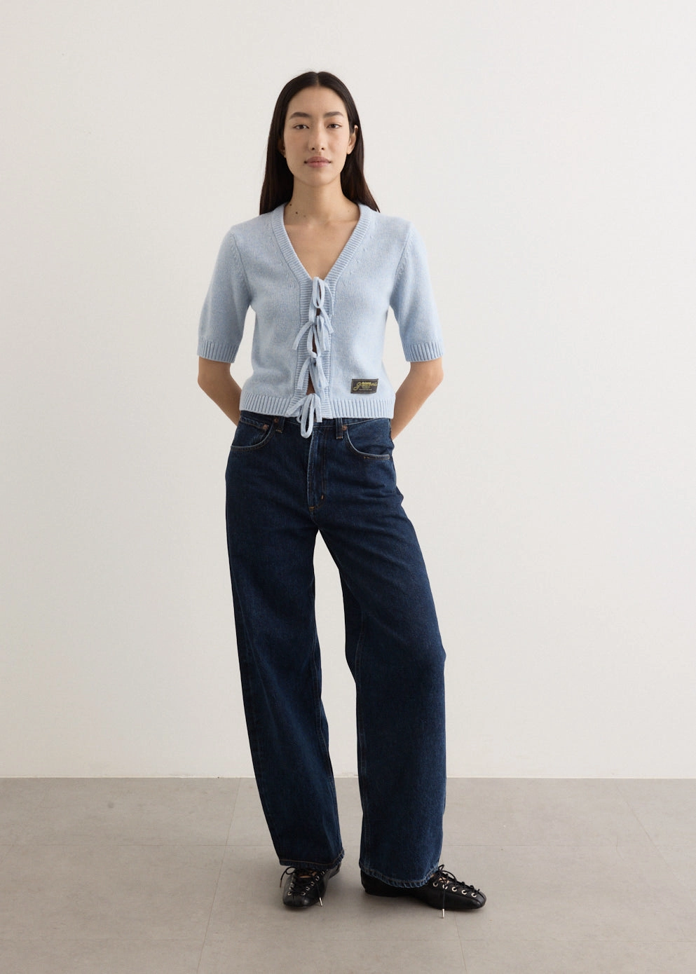 Future Wool Mix Short Sleeve Cardigan No Effort