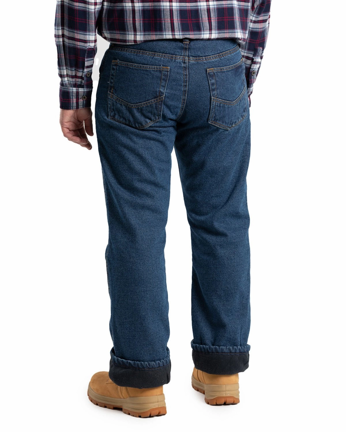Core Fit Berne Mens Heartland Fleece-Lined Denim Stone Wash Dark 100% Cotton Jeans