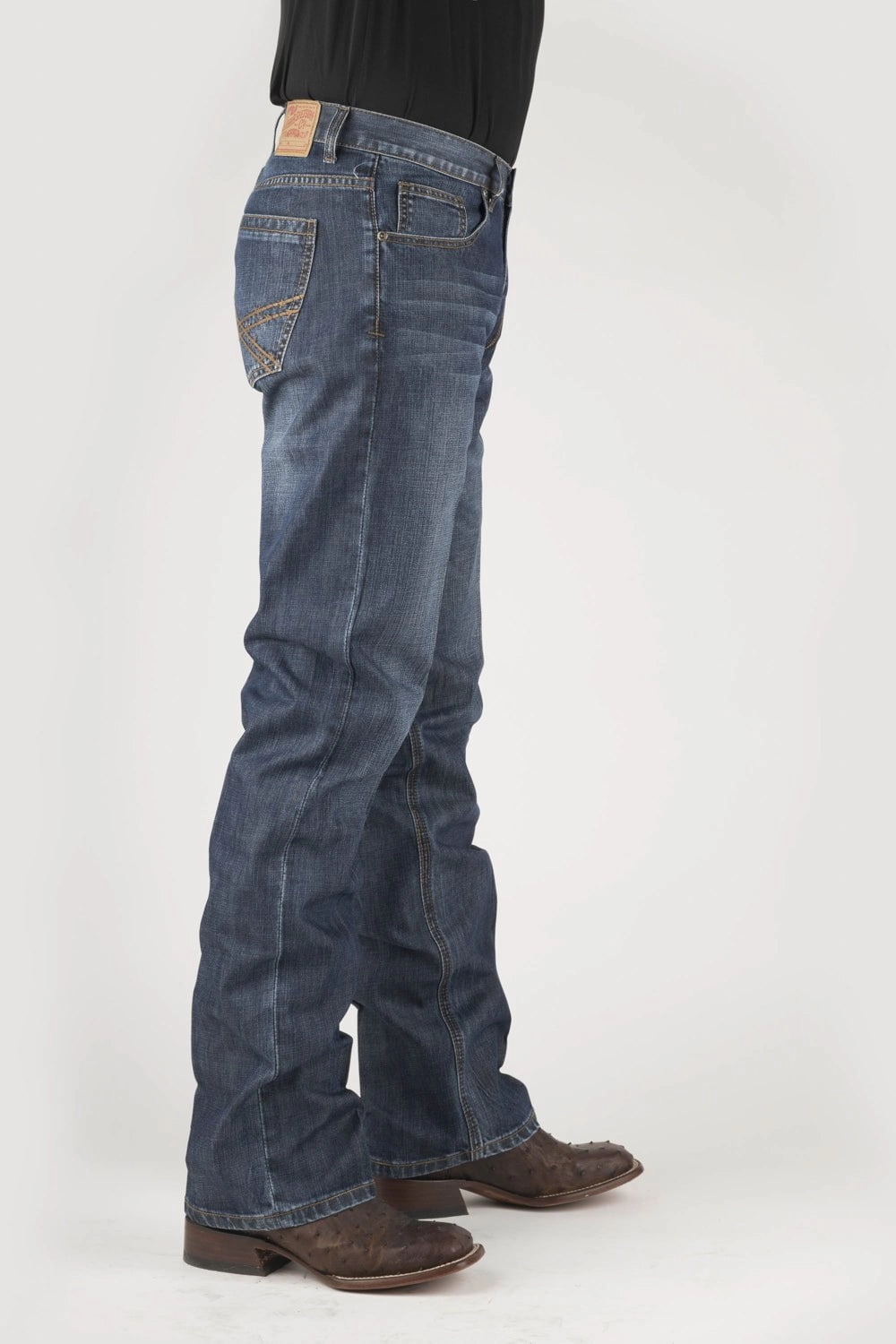 Laser Cut Edges Stetson Mens Blue 100% Cotton 1312 Modern Gold X Jeans