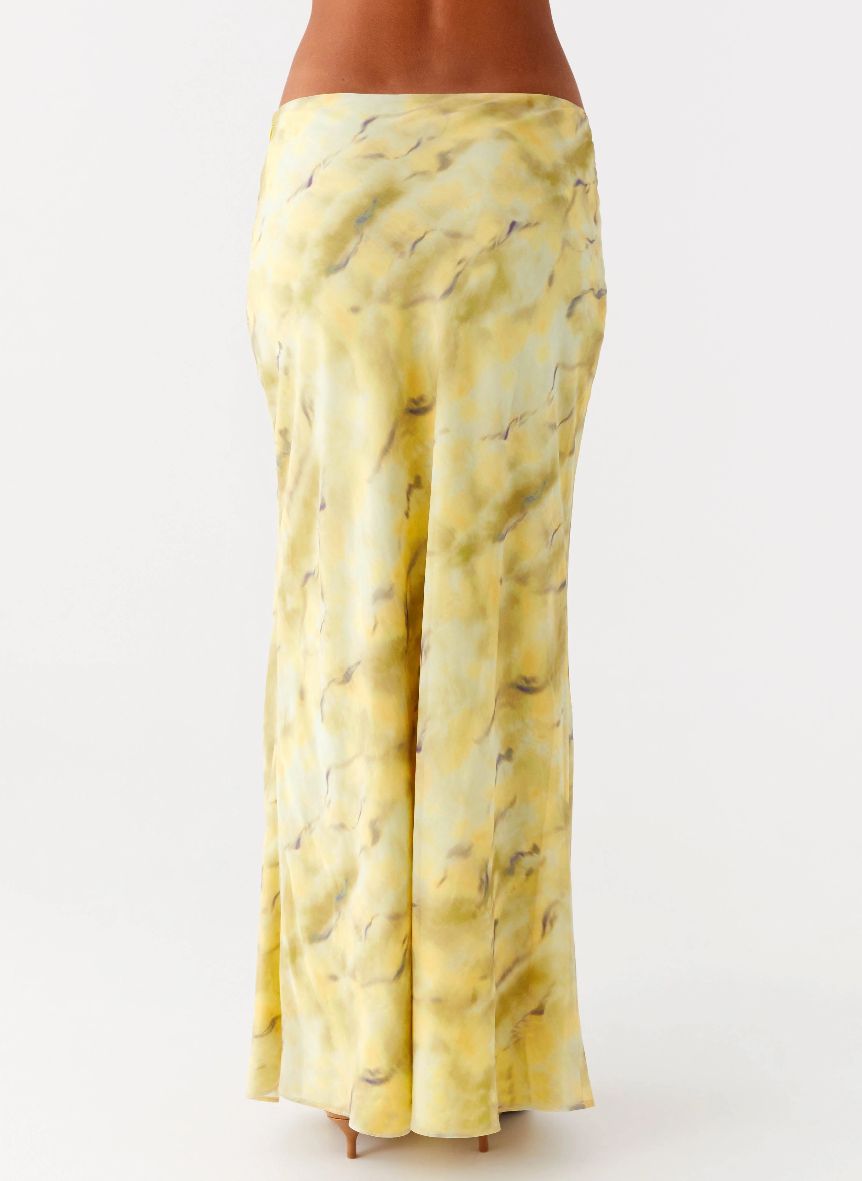 Kylo Low Rise Maxi Skirt - Yellow Tie Dye Trendy Style Relaxed Feel
