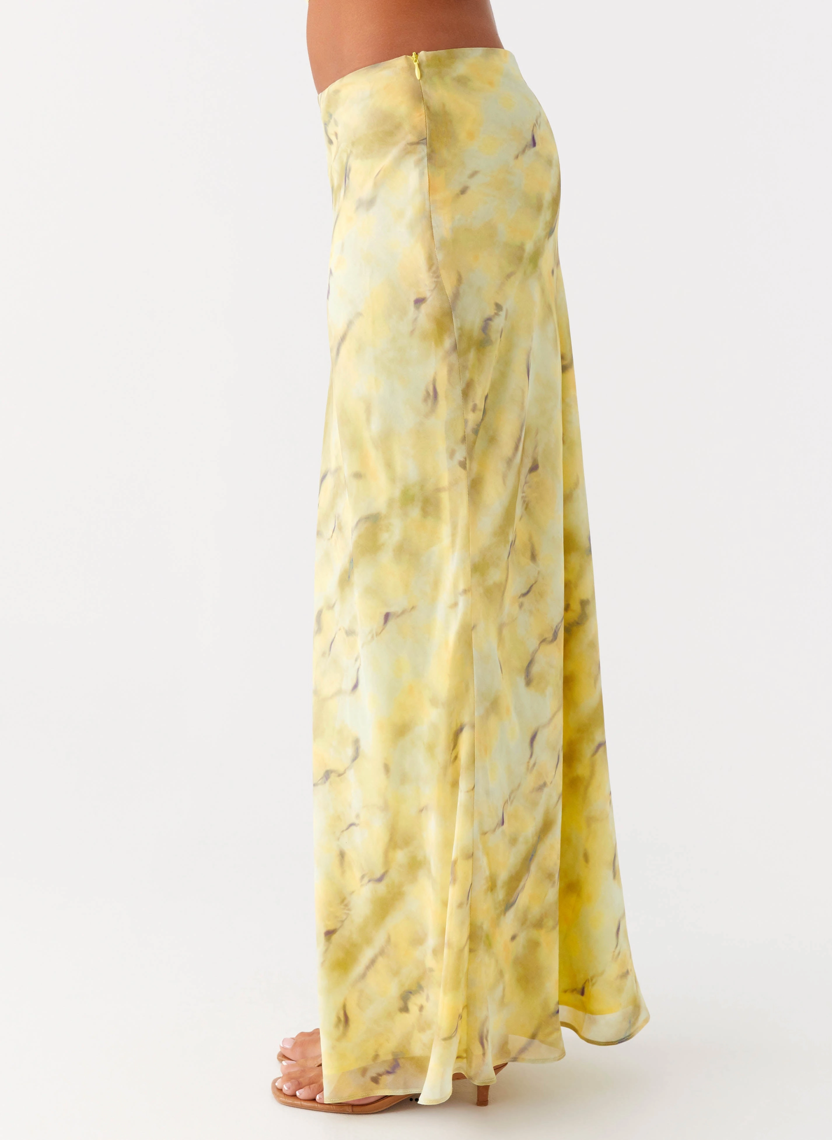 Kylo Low Rise Maxi Skirt - Yellow Tie Dye Maxi length