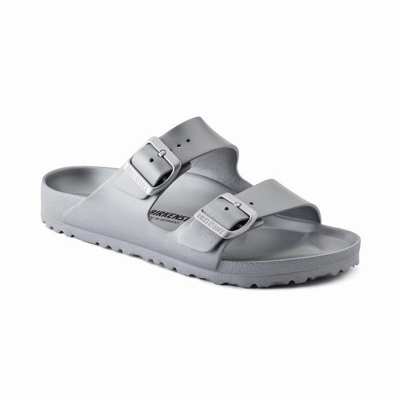 Women's Arizona EVA Narrow Metallic Silver Premium Comfort Slides Slip On