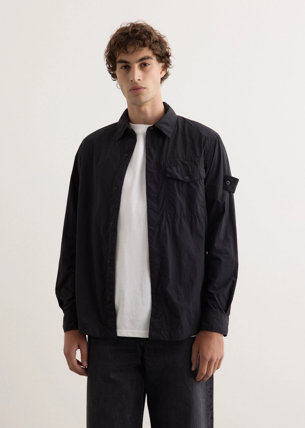 Ghost Overdyed Nylon Tela Overshirt Notch Lapel