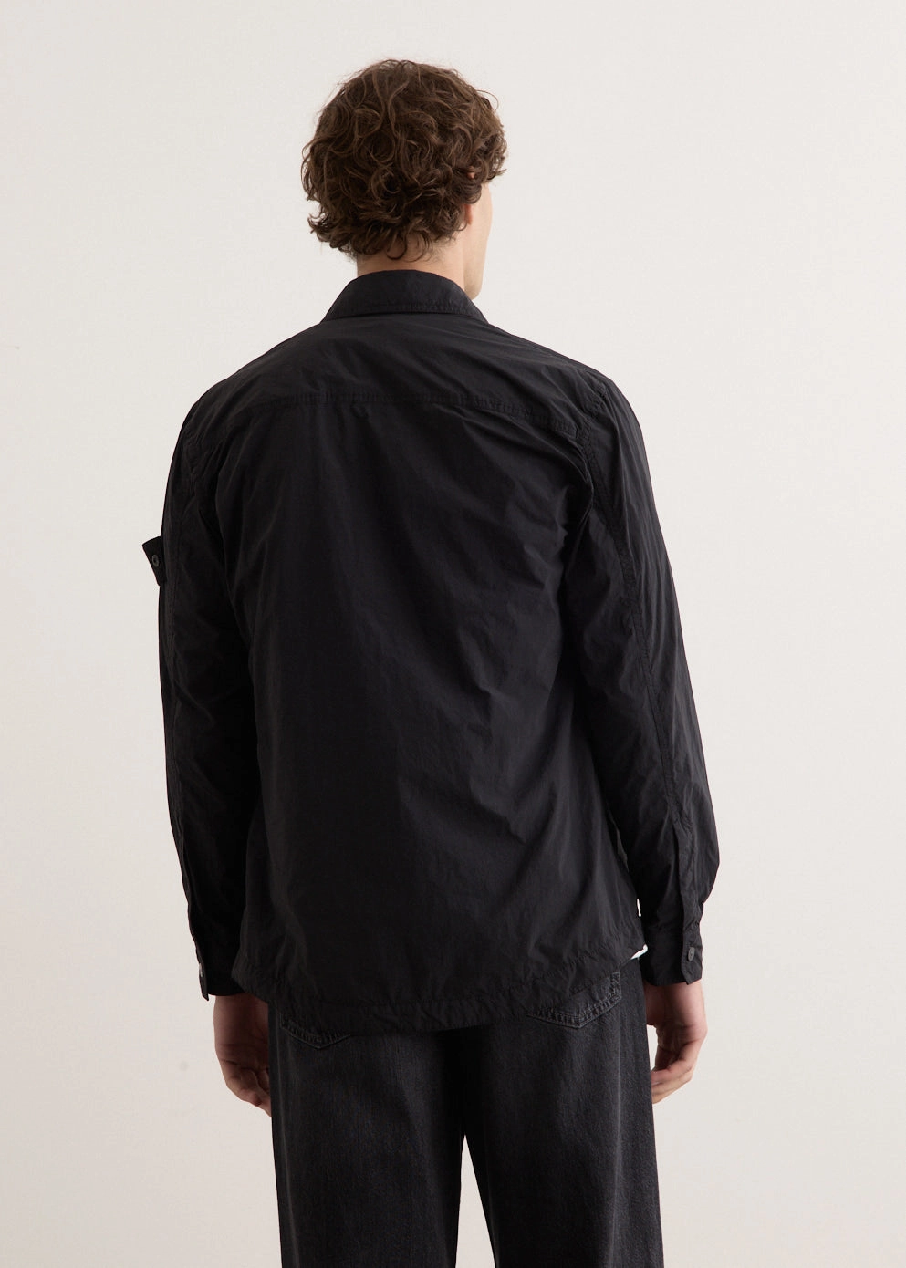 Stripe Look Minimalist Design Ghost Overdyed Nylon Tela Overshirt