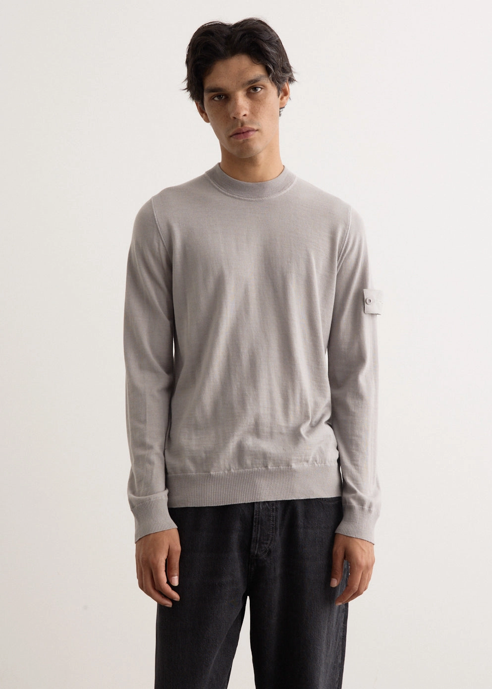 Low Impact Manufacturing Urban Trendy Ghost Pure Wool Crewneck Knit