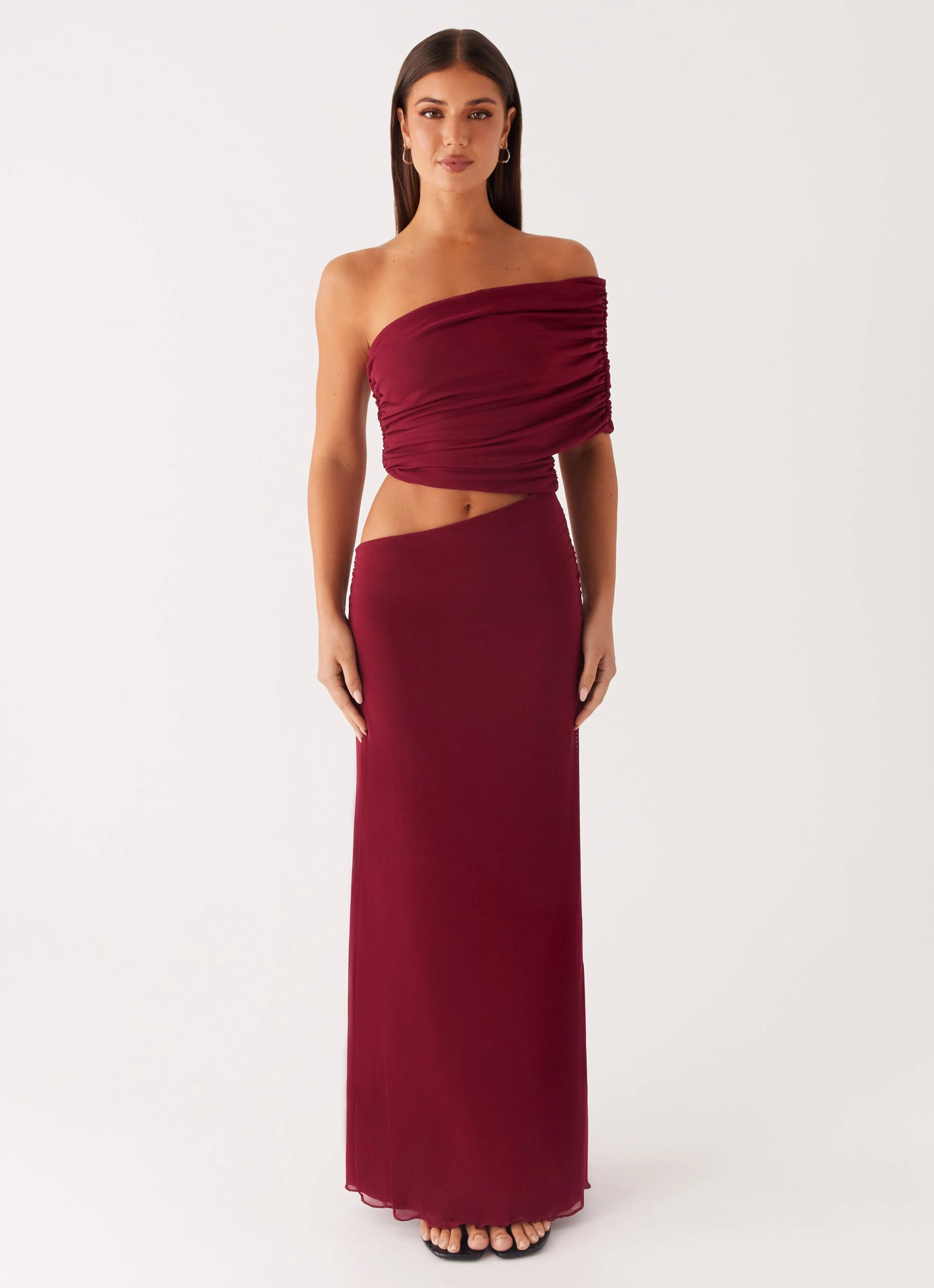 Smart Detail Gillian Maxi Dress - Maroon
