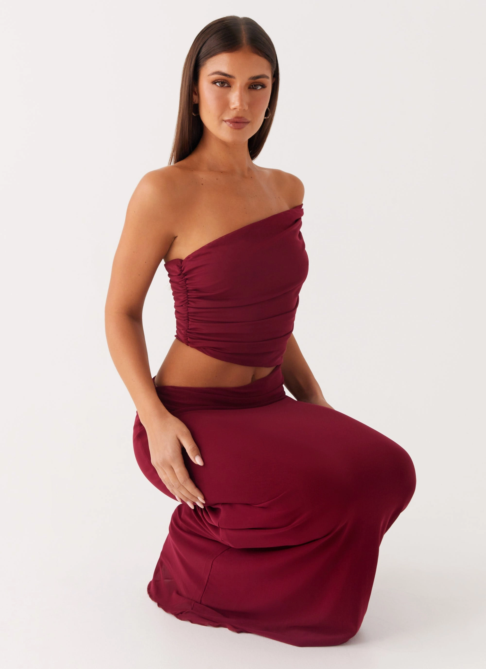 Day Outfit Daily Option Gillian Maxi Dress - Maroon