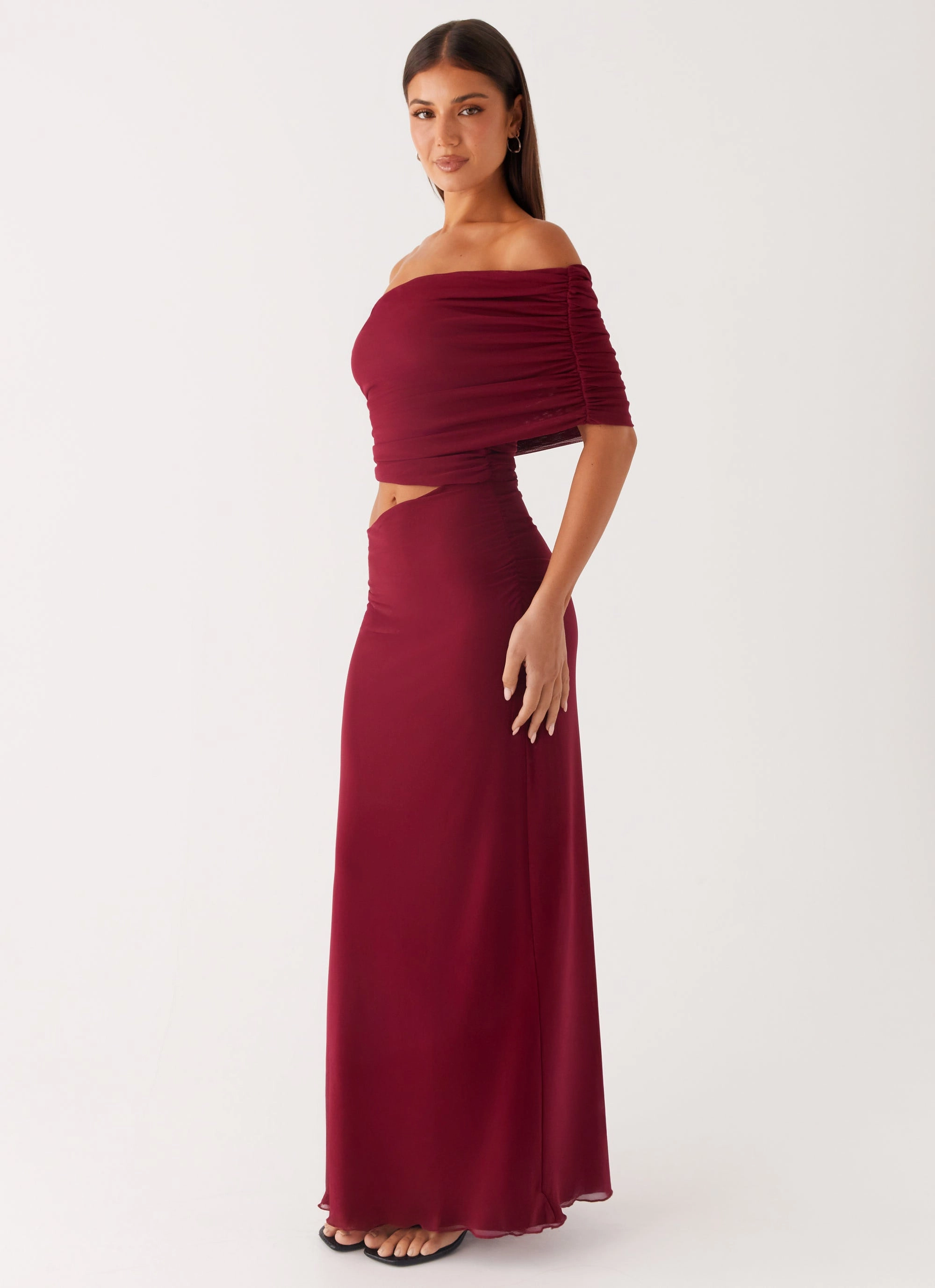 Gillian Maxi Dress - Maroon Fashion Fit Summer Friendly