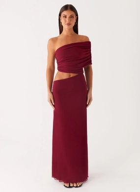 Smart Detail Gillian Maxi Dress - Maroon