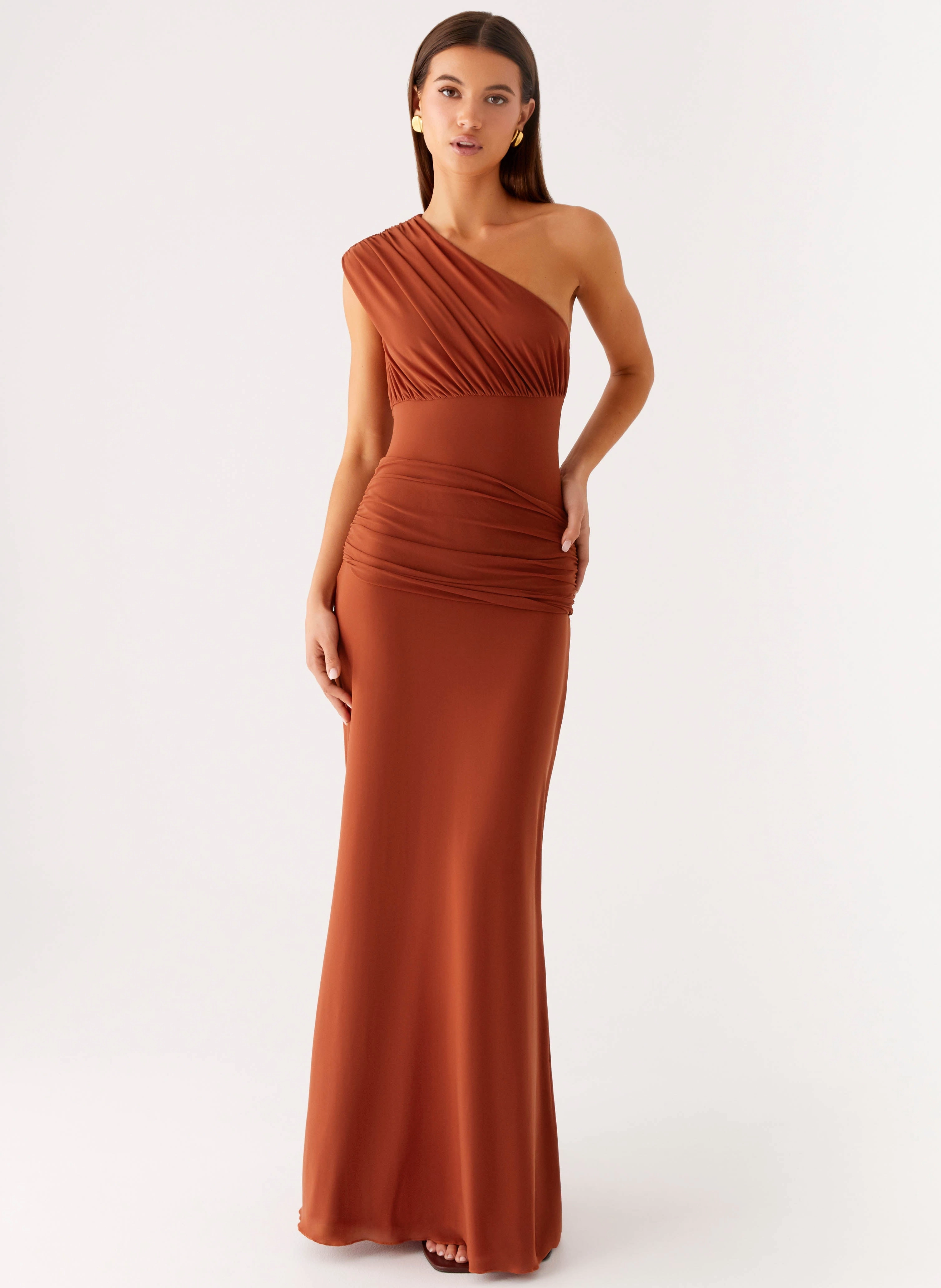 Glimmer Maxi Dress - Rust Saturated Hue Villa Light