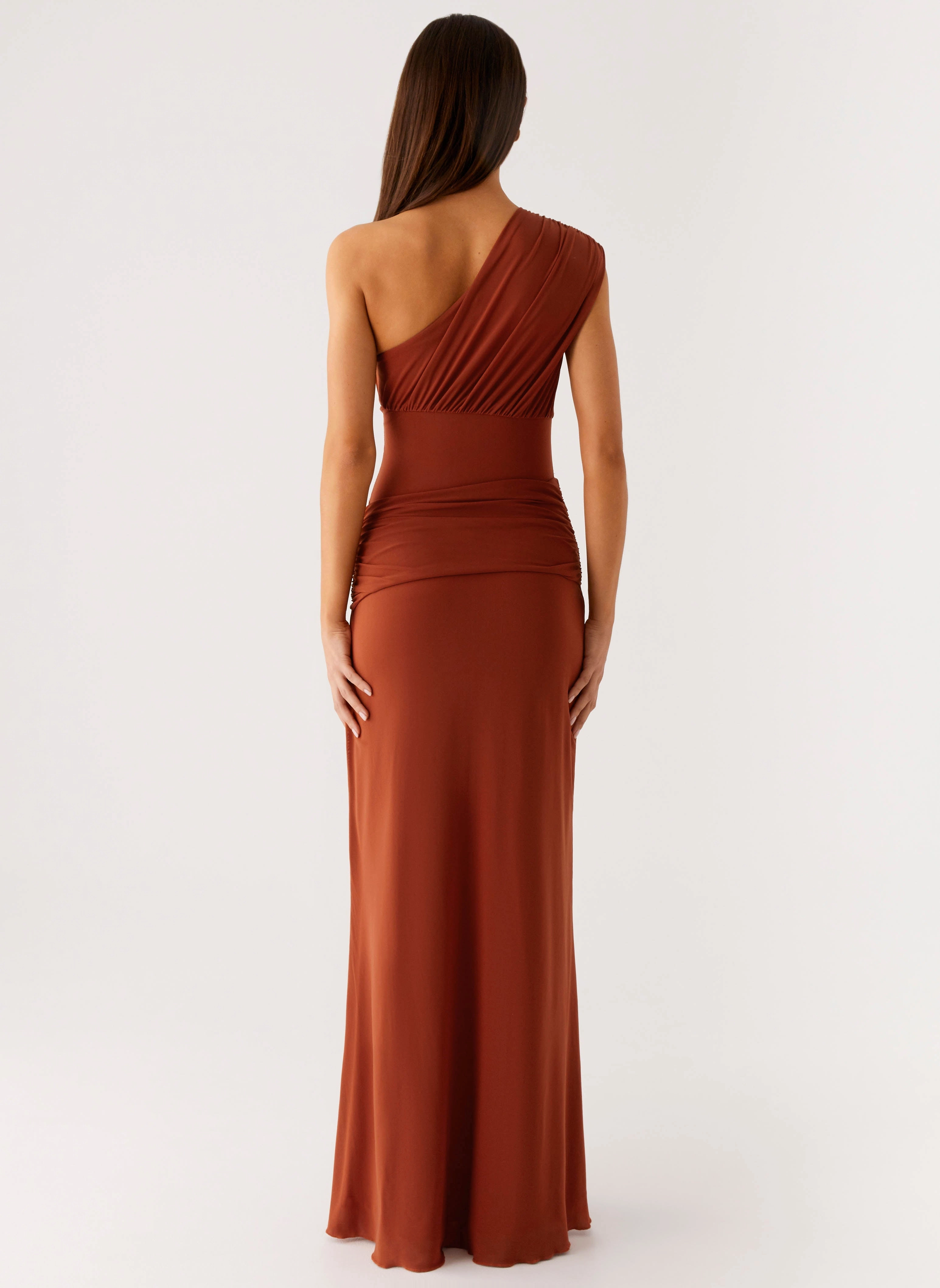 Glimmer Maxi Dress - Rust Clean Structure All-Day Fit