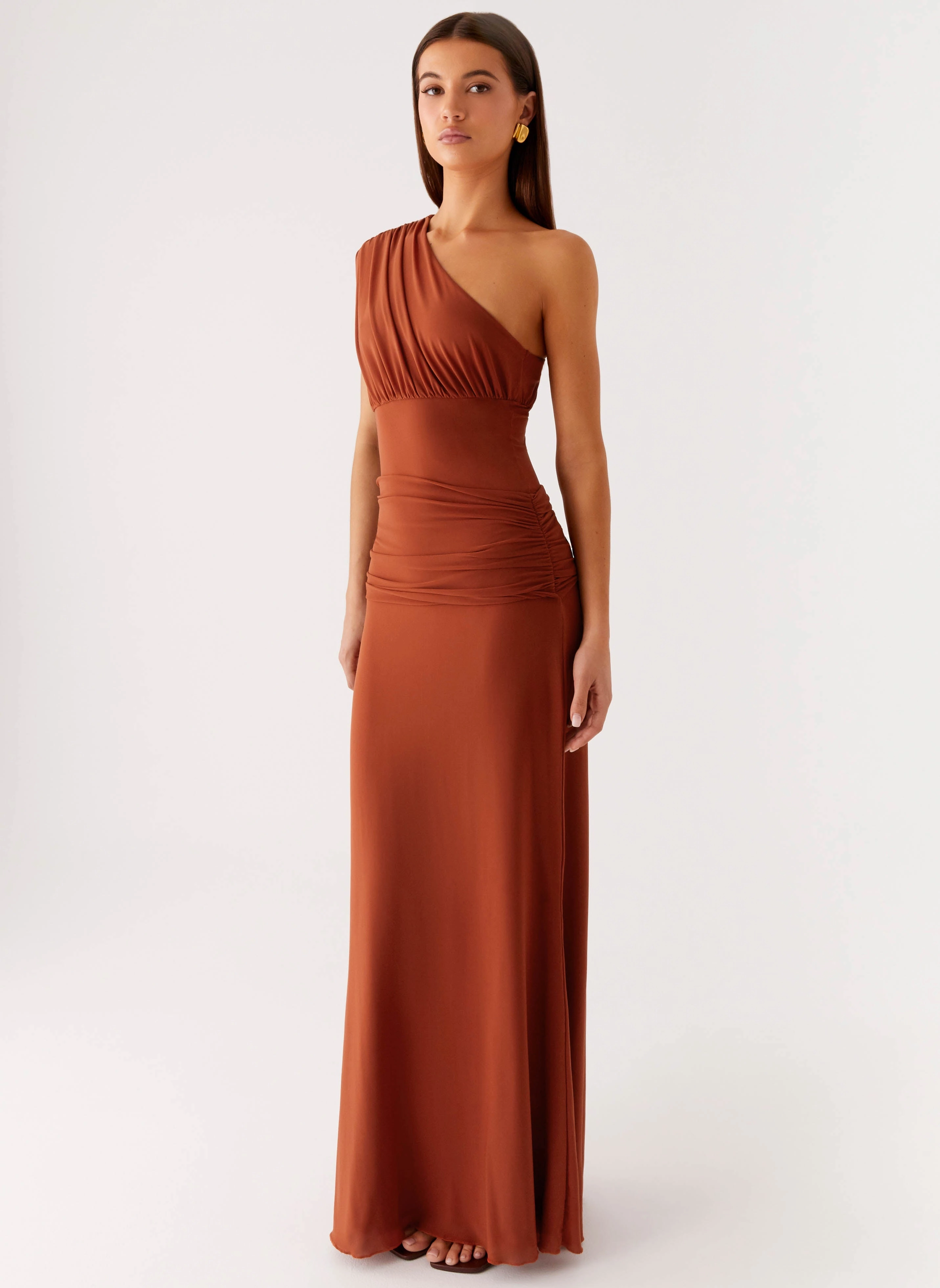 Glimmer Maxi Dress - Rust Beaded-Edge