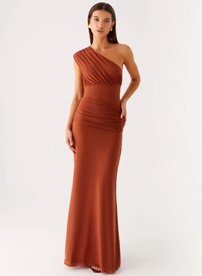 Glimmer Maxi Dress - Rust Saturated Hue Villa Light