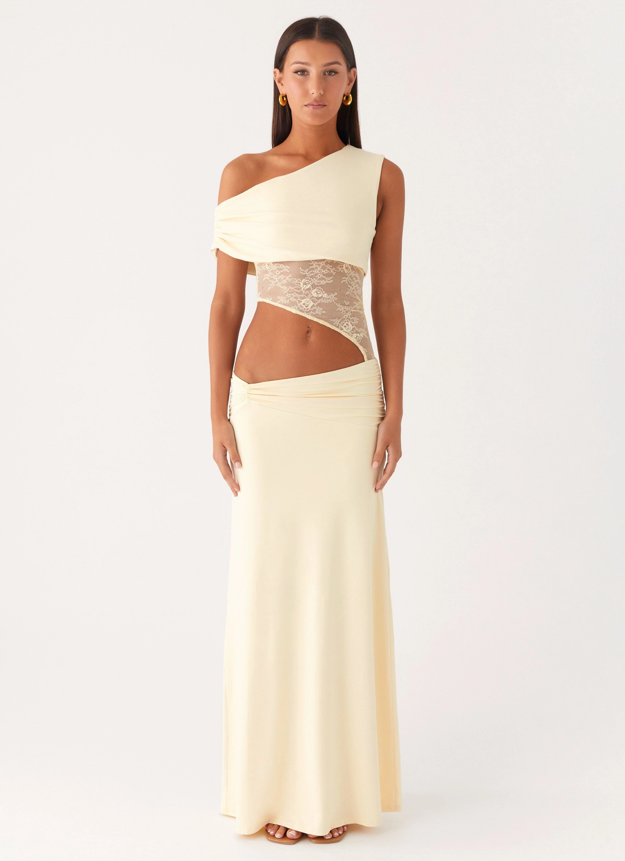 Clean Outline Lightweight-Comfort Love Motion Maxi Dress - Lemon