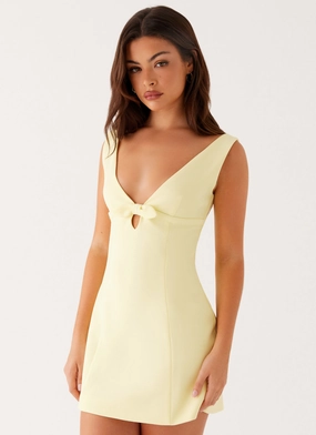 Caitlin Mini Dress - Yellow Smart Pairing Tailored Elegance