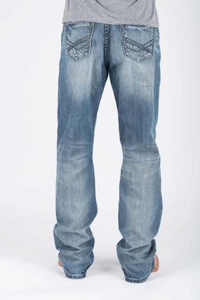 Go-To Style Stretch Denim Technology Tin Haul Mens Regular Joe Deco Stitch Blue 100% Cotton Jeans