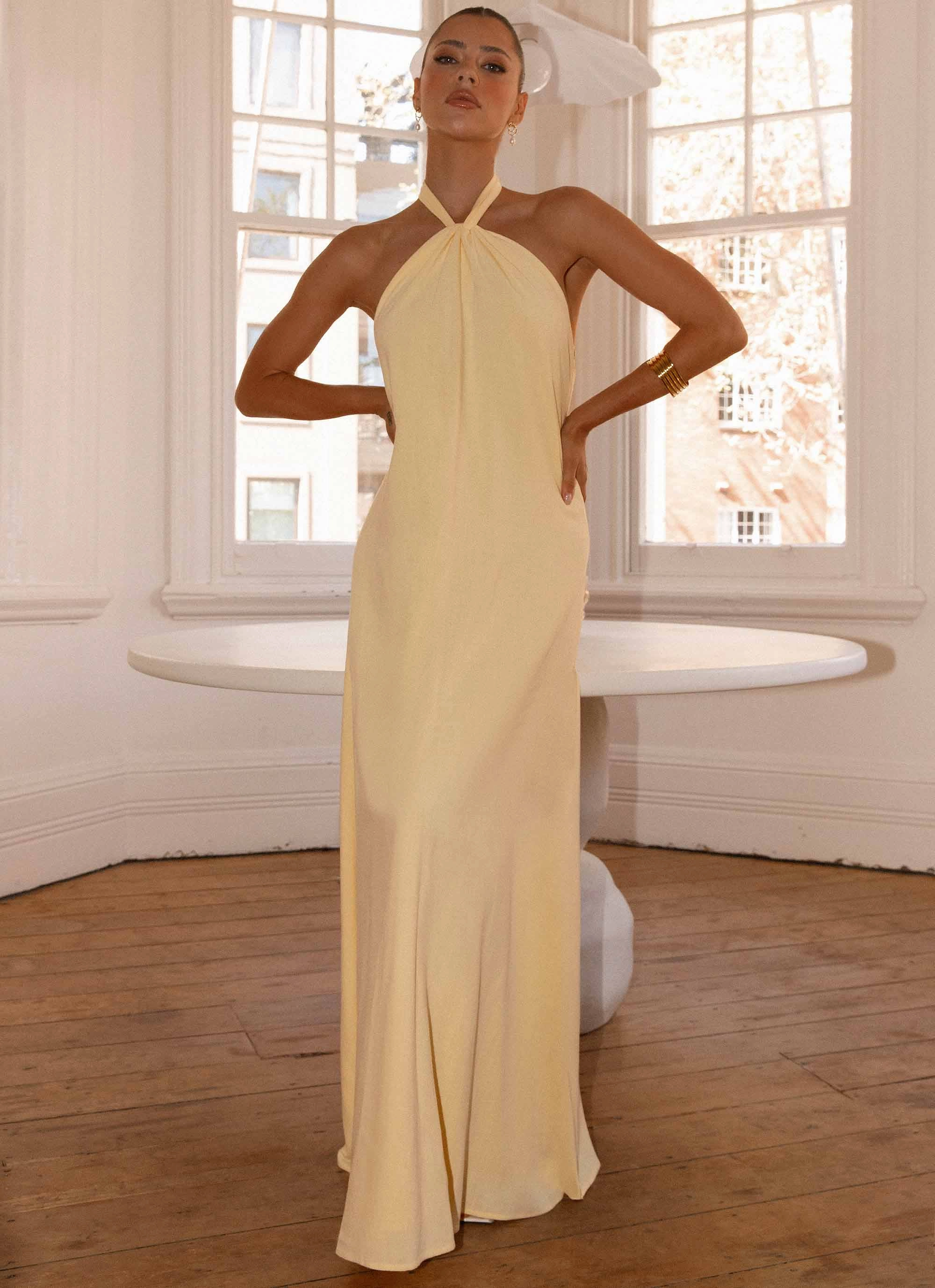 Modern Chic Golden Child Linen Maxi Dress - Yellow