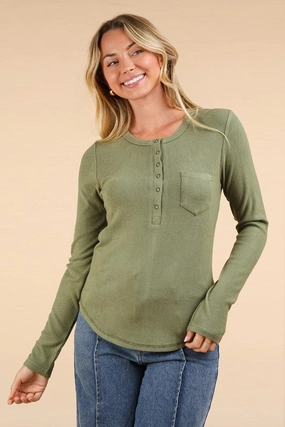 Grace Soft Cozy Brushed Ribbed Knit Top Stretchable Collar Band