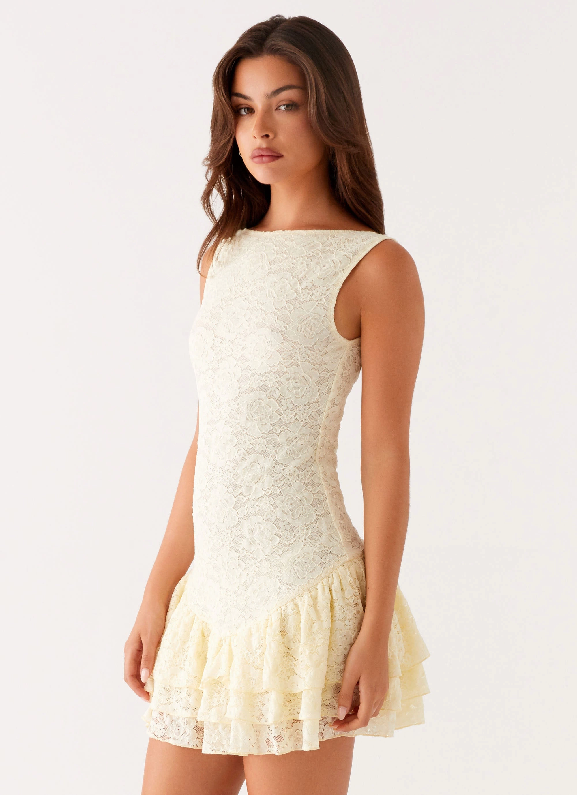 Luxe Mood Manuka Ruffle Mini Dress - Yellow