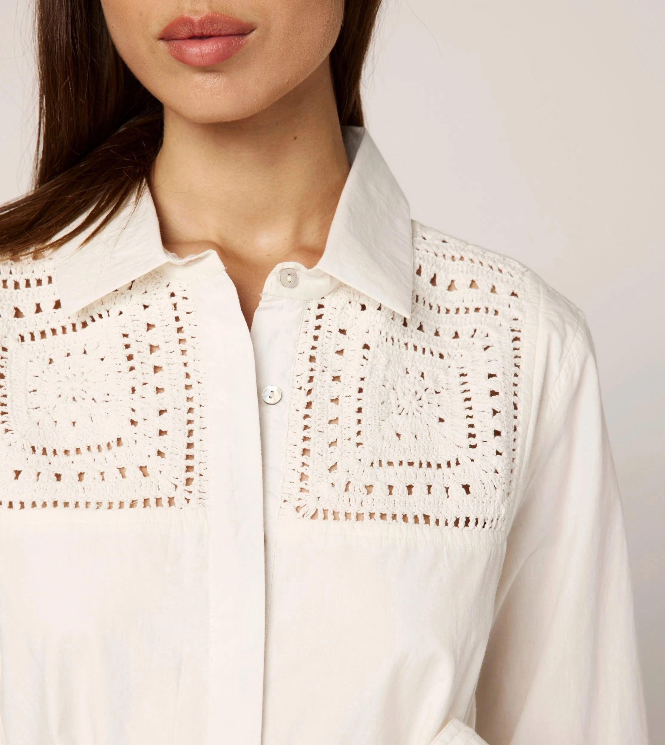 Semi Sheer Delicate Edge Senara Mini Dress | Ivory