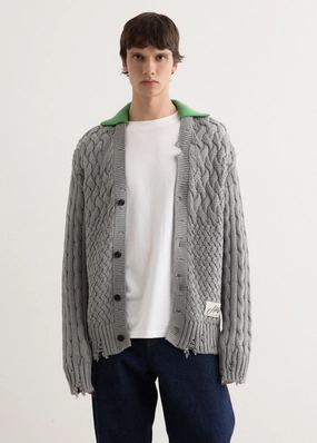 Green Collar V-Neck Cardigan Autumn Fashion