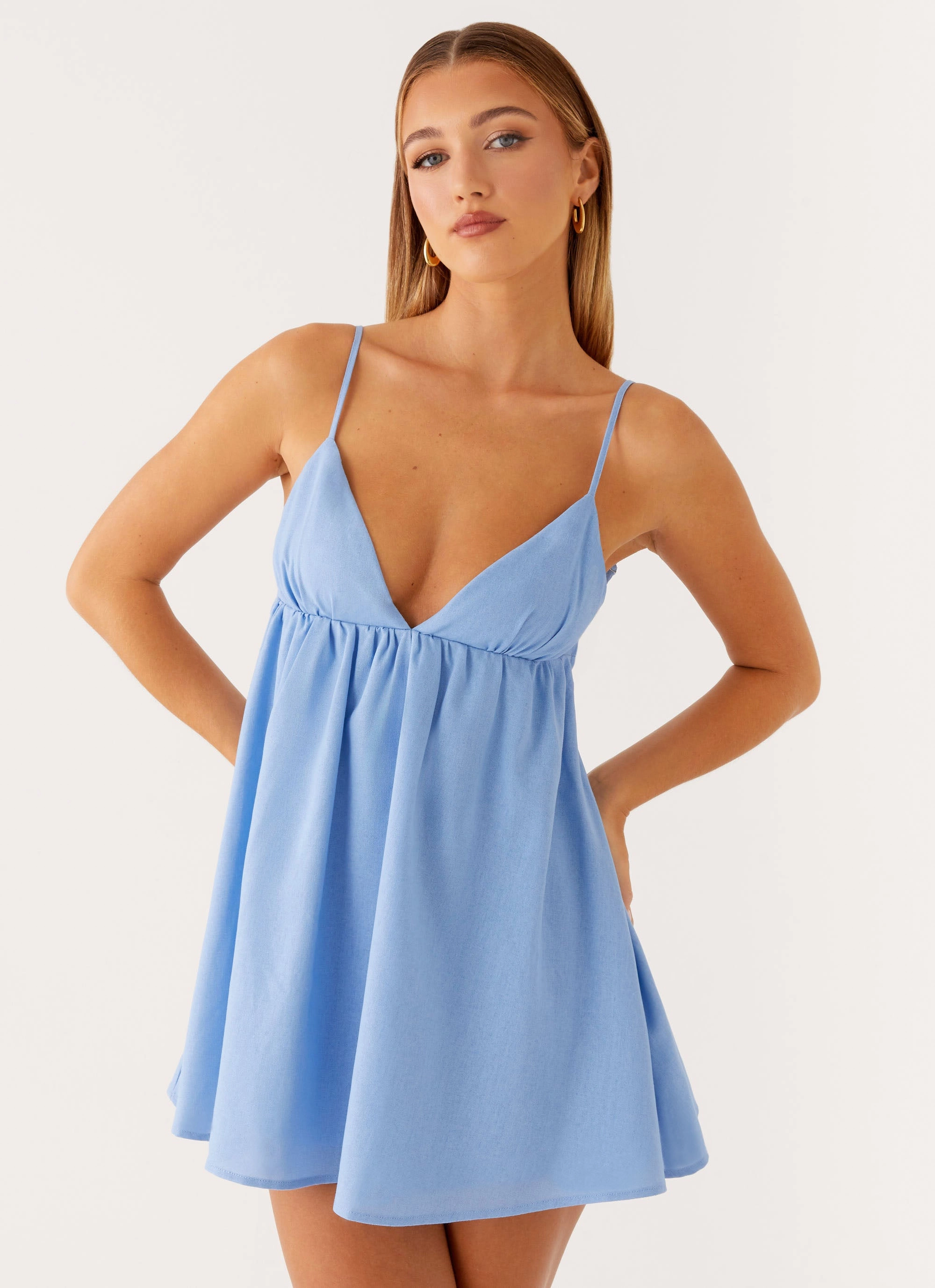 AntiStaticMaterial Versatile Comfort Wear Greer Mini Dress - Blue