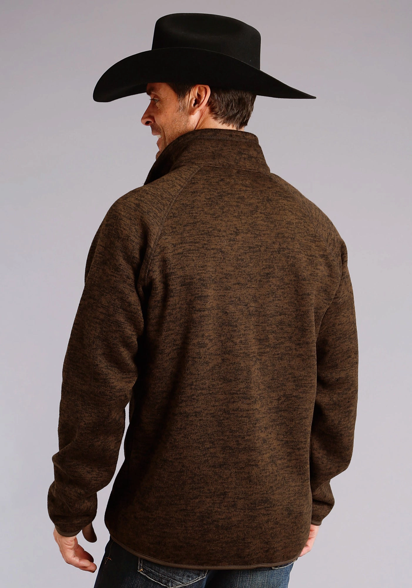 Tagless label Comfort-First Stetson Mens Brown Polyester Bonded Pullover Jacket