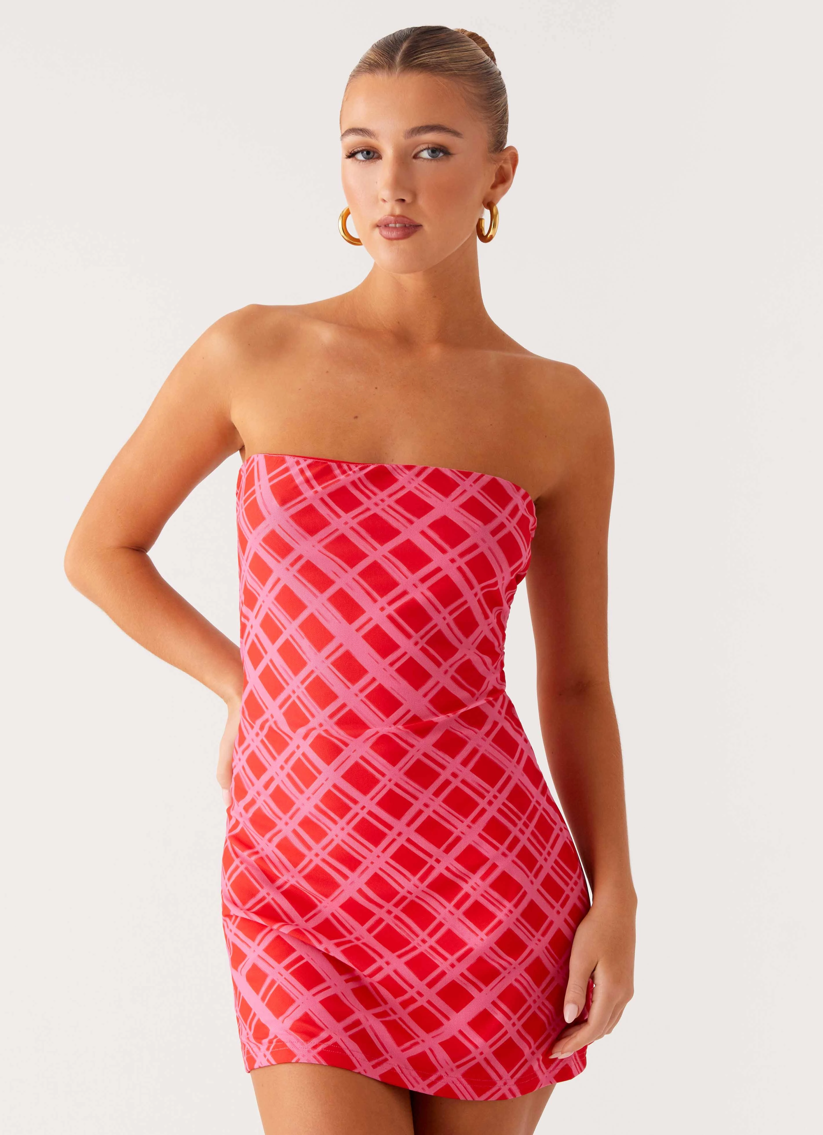 Hamilton Mini Dress - Pink Check Lunch Date