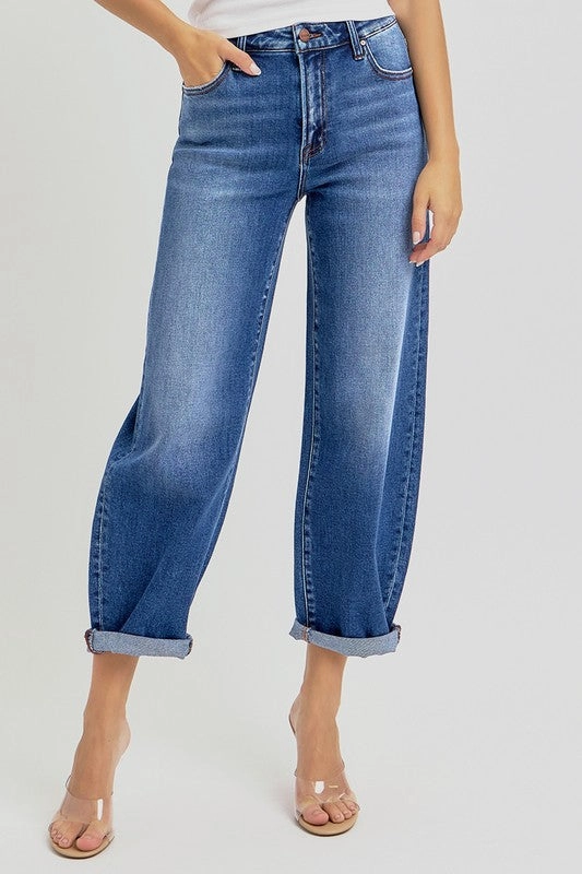 Minimal Edge HANNAH HIGH RISE CROP MILD BARREL JEANS