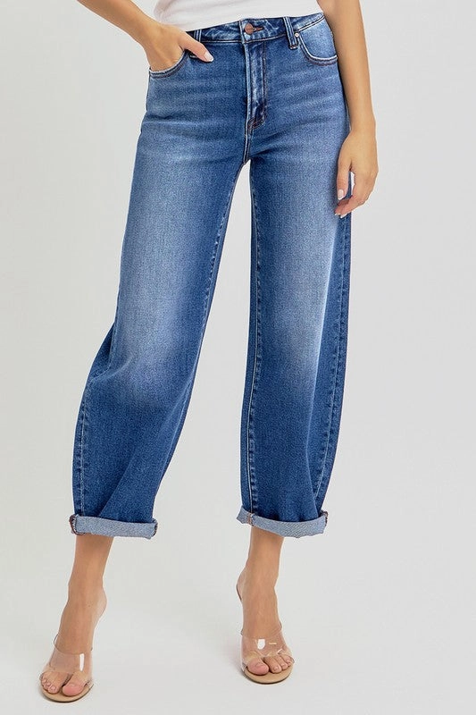 HANNAH HIGH RISE CROP MILD BARREL JEANS Core Layer Fashion Routine