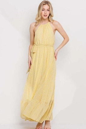 Minimal Curve Timeless Piece HAPPY FEELINGS FLOWER PRINT DRESS