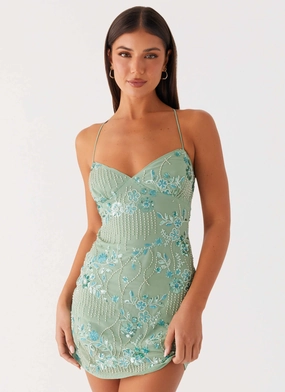 Cozy Comfort Vietta Sequin Cami Mini Dress - Mint